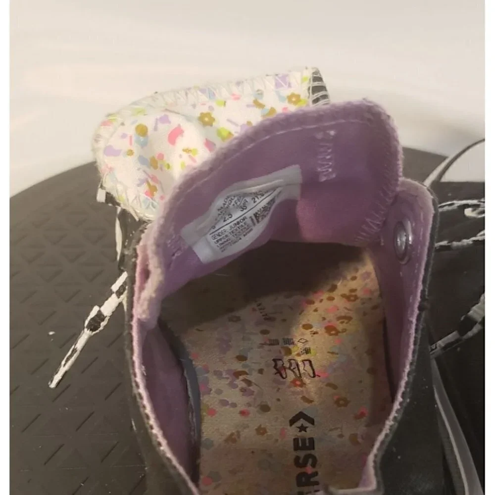 Converse All Star Black, Purple & White Sneakers Size 3